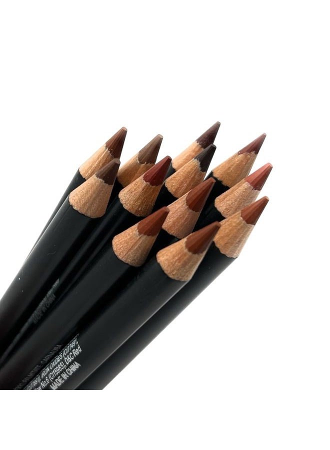 Nabi Lip Liner Set with 12 Wood Colors, Highly Pigmented Lip Make-up, Long Lasting, Intense and Rich Colors, 7 Inch Pencil (Brown, 19 cm) - Image 2
