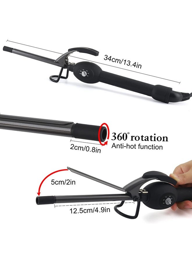 BLUETOP - 9Mm Thin Curling Iron 3/8 Inch Small Curling Iron Wand For Short & Long Hair Ceramic Small Barrel Skinny Hair Curler With Adjustable Temperature Chopstick Hair Curler Wand - Image 1