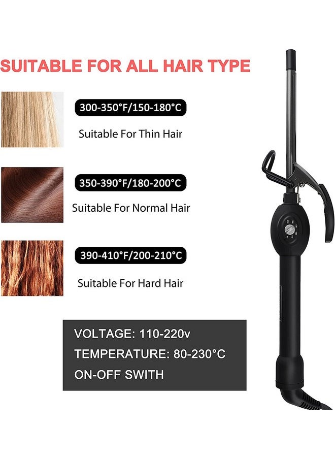 BLUETOP - 9Mm Thin Curling Iron 3/8 Inch Small Curling Iron Wand For Short & Long Hair Ceramic Small Barrel Skinny Hair Curler With Adjustable Temperature Chopstick Hair Curler Wand - Image 1