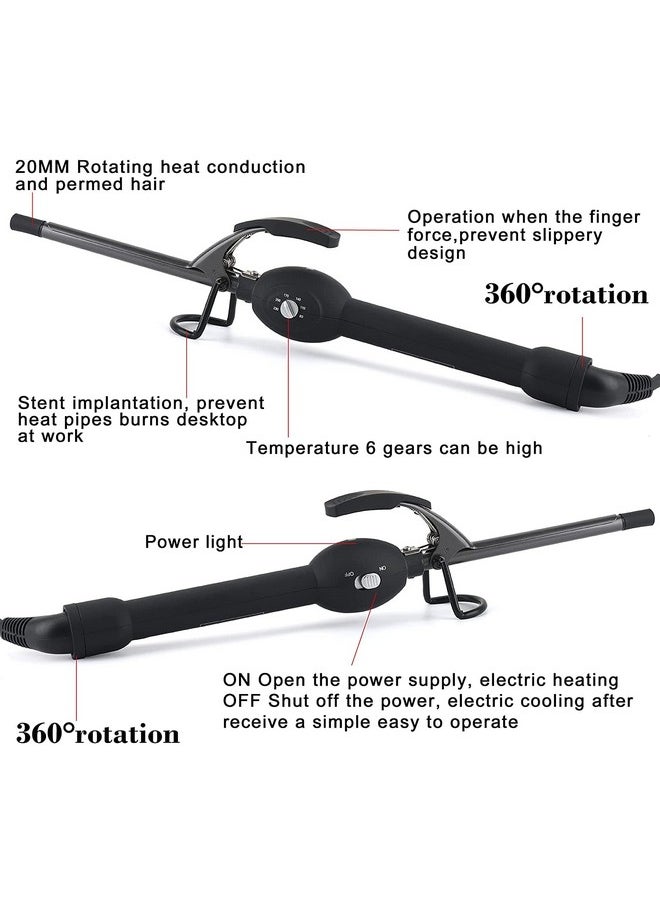 BLUETOP - 9Mm Thin Curling Iron 3/8 Inch Small Curling Iron Wand For Short & Long Hair Ceramic Small Barrel Skinny Hair Curler With Adjustable Temperature Chopstick Hair Curler Wand - Image 1