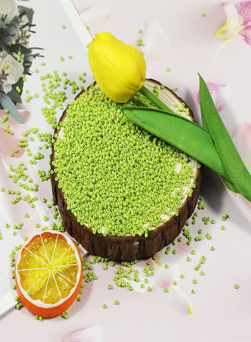 GGOOT Bulk Bag Beads About 980, 2mm, 12/0 Glass Craft Beads, Spacer Beads, Earrings, Bracelets, Pendants, Waist Jewelry, DIY Handmade Seed Beads (Fluorescent Green)  - Image 2