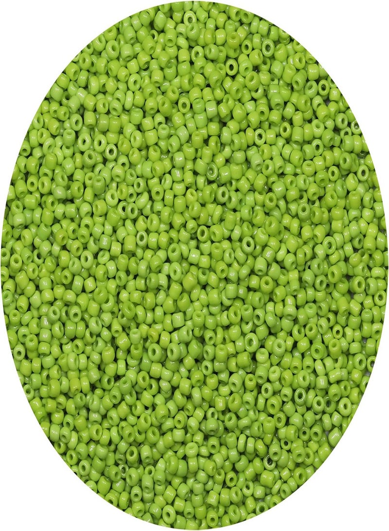 GGOOT Bulk Bag Beads About 980, 2mm, 12/0 Glass Craft Beads, Spacer Beads, Earrings, Bracelets, Pendants, Waist Jewelry, DIY Handmade Seed Beads (Fluorescent Green)  - Image 1