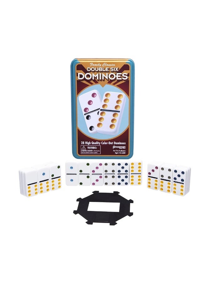 Pressman Double 6 Colored Dominoes - Image 1
