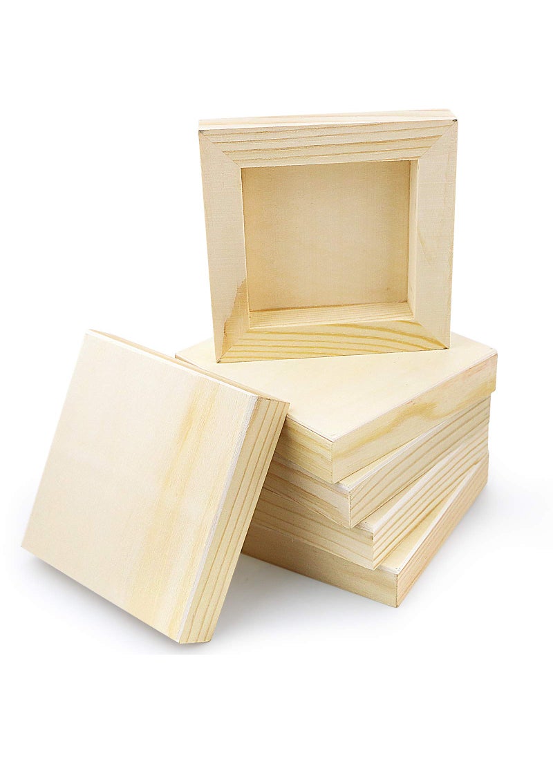 BILLIOTEAM BILLIOTEAM 8 Pack Unfinished Square Wood Panels4 x 410cm x 10cmBlank Wooden Canvas Cradled Painting Panel Boards for DrawingPaintingPouringWood Burning and DIY Arts Crafts Projects 