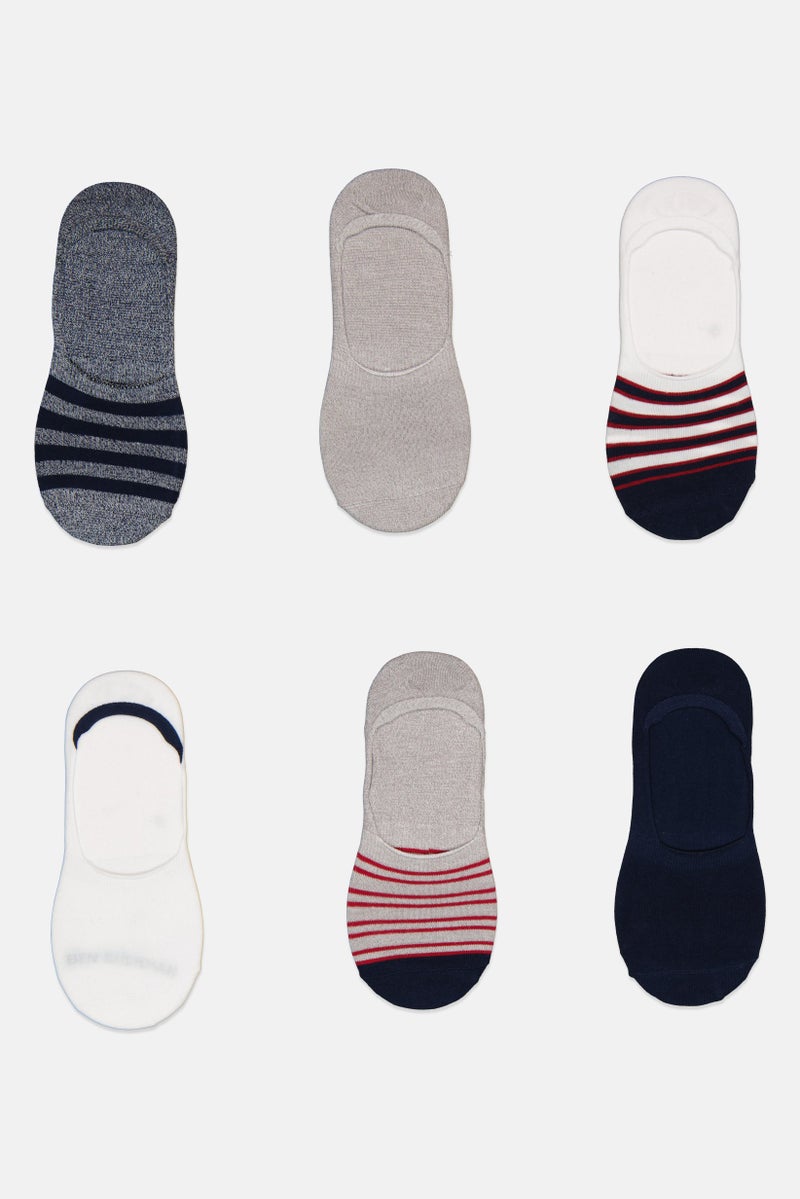 Ben Sherman Men 6 Pairs Brand Logo No Show Liner Socks, Multicolor  - Image 4