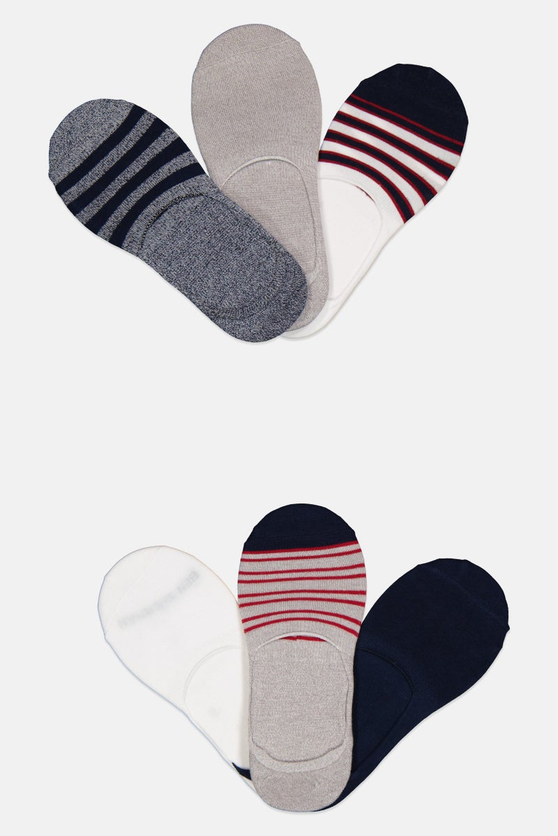 Ben Sherman Men 6 Pairs Brand Logo No Show Liner Socks, Multicolor  - Image 1