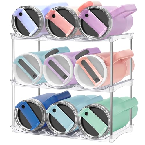 Homecor Water Bottle Organizer for Stanley 40 oz Tumbler Stackable Water Bottle Holder for Cabinet Pantry Kitchen Organizers and Storage for Stanley Cup Holder Accessories Tumbler Organizer Storage Rack - Image 1