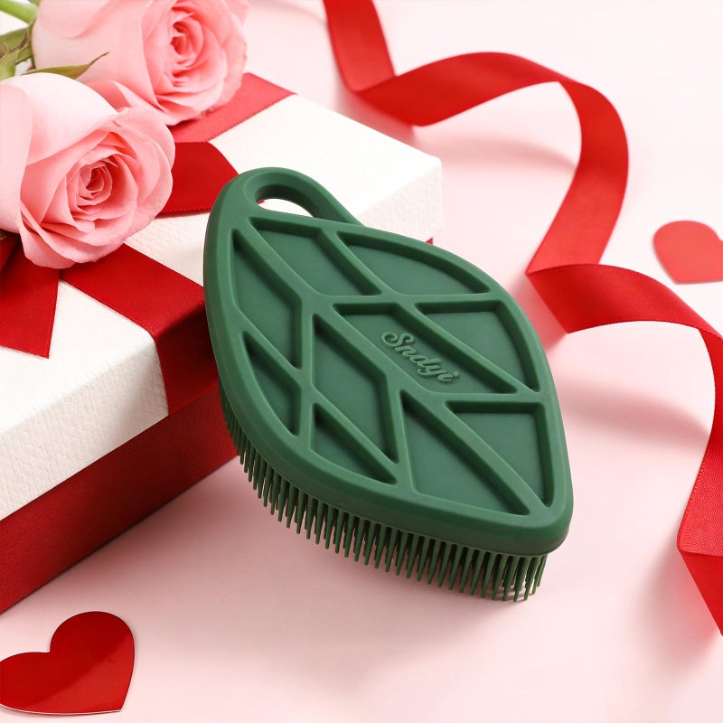Sndyi Silicone Body Scrubber, Leaf-Shaped Shower Brush for Gentle Cleanse & Exfoliation, Soft Silicone Loofah Body Brush for Sensitive Skin, Romantic Gift for Her/Him, Evergreen - Image 5