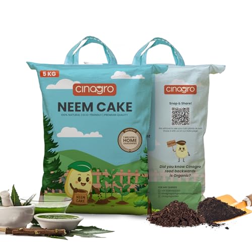 Cinagro Neem Cake Powder (5 Kg) 100% Organic, Biodegradable Soil Enhancer for Healthy Plants, Rich in Nitrogen, Phosphorus & Potassium, Natural Pest Repellent, Improves Soil Texture & Boosts Growth - Image 1