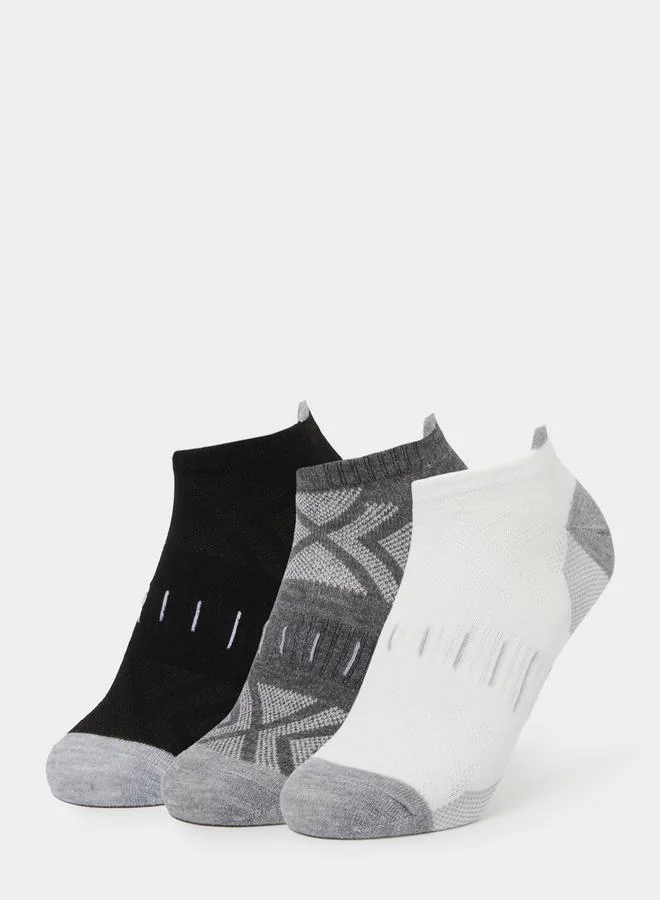 ستايلي Pack of 3 - Contrast Detail Ribbed Cuff Ankle Socks