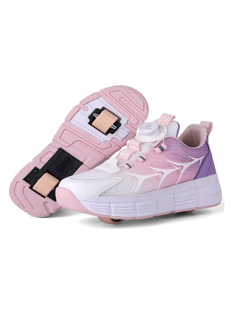 ETG LED Flash Light Sneaker Skate Shoes with Wheels USB Charging Roller Skates Shoes - Image 1