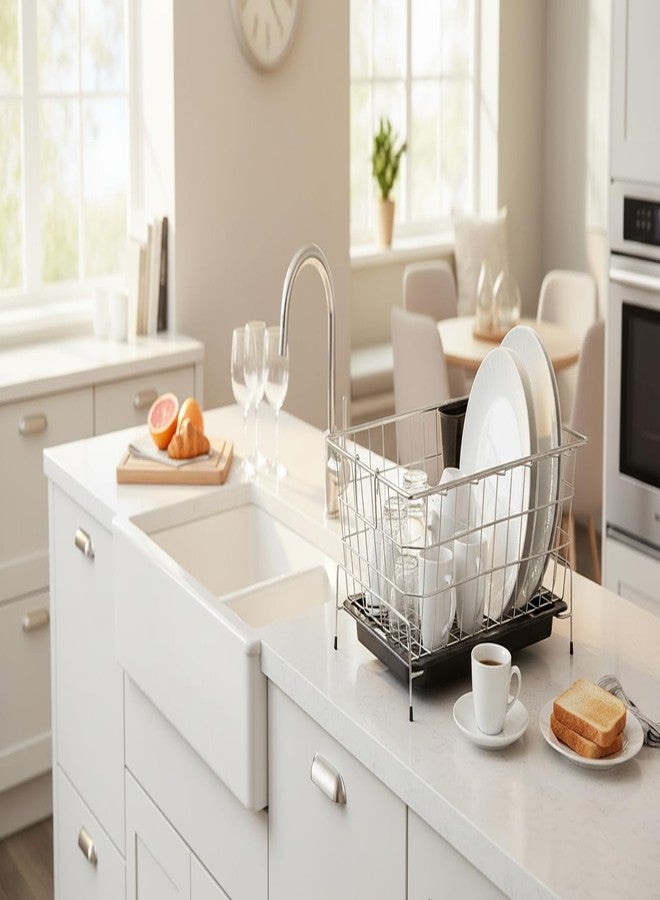 ZINBELL Stainless Steel Dish Drainer Rack with Cutlery Holder and Drain Tray, Kitchen Utensil Drying Stand with Drip Tray, Bartan/Dish Drying Rack, Chrome Finish, Durable and Rust-Free (Silver) - Image 5