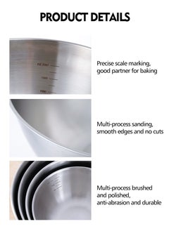 4pcs stainless steel mixing bowl set, salad bowl set, easy to grip and stable design. The mixing bowl set has multiple functions and is easy to clean, making it very suitable for cooking and baking - pzsku/ZA0273F45279536FBFAC4Z/45/_/1738061978/43ac4588-e5b3-47fd-8e5d-50958d82d6e1