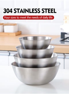 4pcs stainless steel mixing bowl set, salad bowl set, easy to grip and stable design. The mixing bowl set has multiple functions and is easy to clean, making it very suitable for cooking and baking - pzsku/ZA0273F45279536FBFAC4Z/45/_/1738062130/52c6598c-1fc8-4994-9b62-9af6d6e5f762