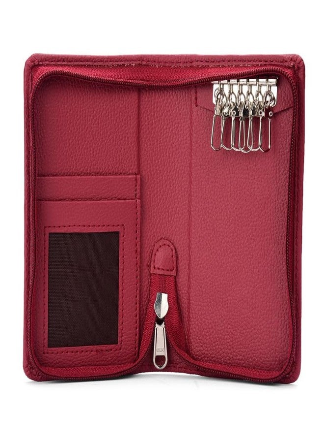 THE CASE (Sarvika PU Leather Packi of 1 Key Storge Wallet Keychain Key pouch holder Men & Women Key Holder, Bank Locker Key Pouch with 6 Hooks Zipper Closure - Image 5