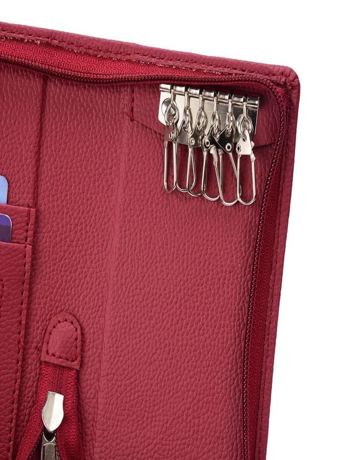 THE CASE (Sarvika PU Leather Packi of 1 Key Storge Wallet Keychain Key pouch holder Men & Women Key Holder, Bank Locker Key Pouch with 6 Hooks Zipper Closure - Image 1