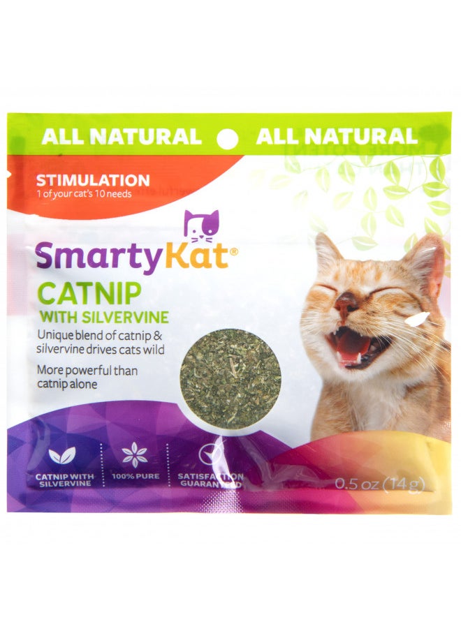 SmartyKat SmartyKat Catnip & Silvervine Blend for Cats & Kittens, Resealable Pouch - 0.5 Ounce  - Image 1