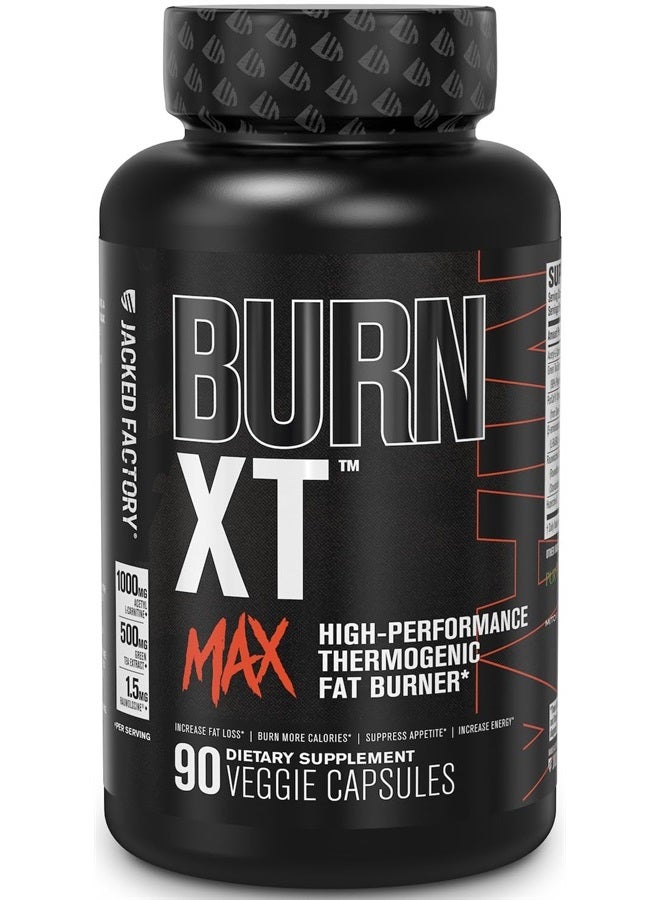 Jacked Factory Burn-XT Max, High-Performance Thermogenic Fat Burner 90 Veggie Capsules - Image 1