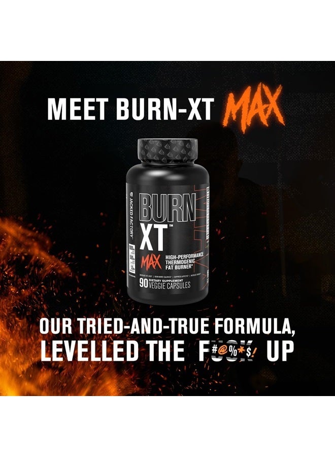 Jacked Factory Burn-XT Max, High-Performance Thermogenic Fat Burner 90 Veggie Capsules - Image 4
