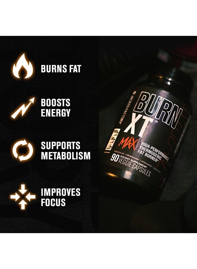 Jacked Factory Burn-XT Max, High-Performance Thermogenic Fat Burner 90 Veggie Capsules - Image 3