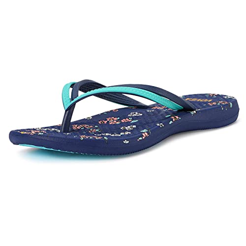 VOVEA Flip Flops For Women Non-Slip Bathroom Shower Shoes Cushion foam Indoor and Outdoor Sandals,Blue US 8 - Image 2