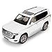 LOVEPOSELY Compatible for 118 Scale Collectible Landcruiser LC300 Diecast Model Car Zinc Alloy Pull Back Toy Car Vehicle with Lights and Sounds for Decoration Adult Boys GirlsWhite - Image 2