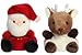 Aurora Bundle of 2 Palm Pals Christmas Holiday 5 inch Plush Santa and Dash Reindeer - Image 2