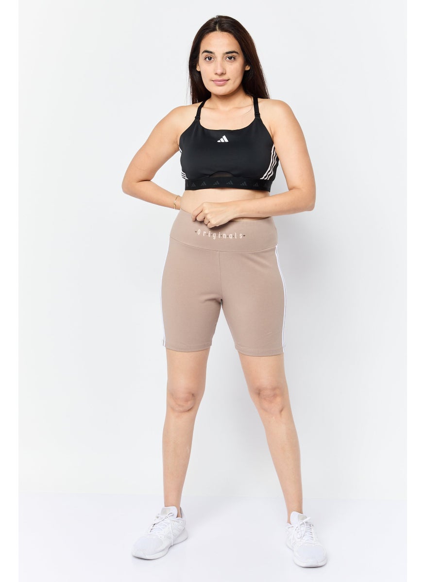 adidas Originals Women Sportswear Fit Pull On Training Short, Taupe  - Image 2