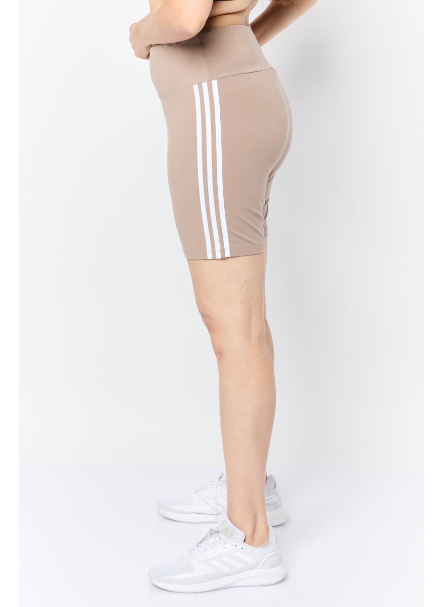 adidas Originals Women Sportswear Fit Pull On Training Short, Taupe  - Image 3