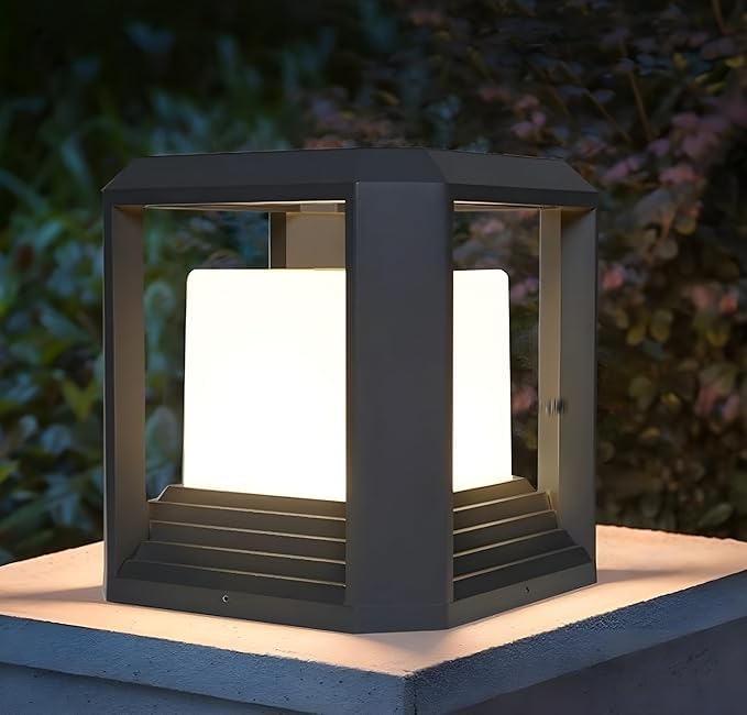 kinis Classic Cube Gate Pillar Light for Outdoor Waterproof Gate Light for Home gateGate Lamps for Outdoor WaterproofGate Pillar Lights for Outdoor for Boundaries Pack of 1 Bulb Not Included - Image 1
