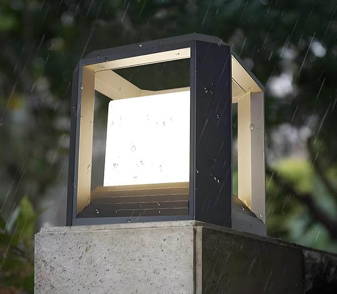 kinis Classic Cube Gate Pillar Light for Outdoor Waterproof Gate Light for Home gateGate Lamps for Outdoor WaterproofGate Pillar Lights for Outdoor for Boundaries Pack of 1 Bulb Not Included - Image 4
