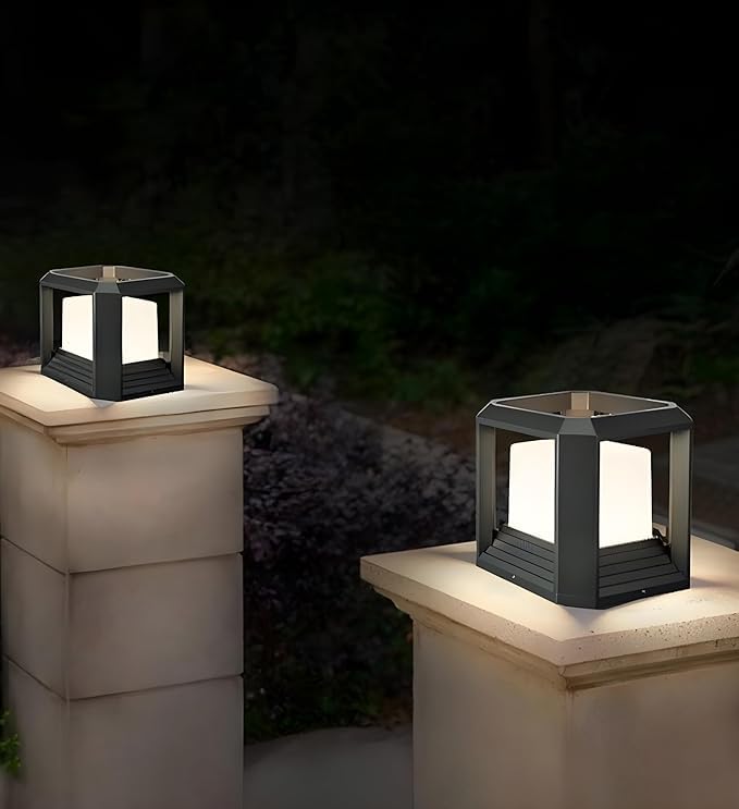 kinis Classic Cube Gate Pillar Light for Outdoor Waterproof Gate Light for Home gateGate Lamps for Outdoor WaterproofGate Pillar Lights for Outdoor for Boundaries Pack of 1 Bulb Not Included - Image 2