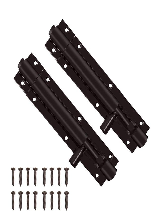 Volo Aluminium Tower Bolt - Door Latch/Kundi/Chitakni/Chitkini for Doors & Windows (Pack of 2 Pieces) (Tower (6 Inch) Dark Brown) - Image 1