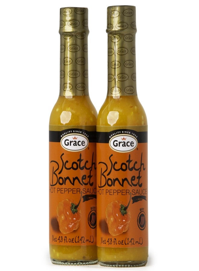 Grace صلصة الفلفل الحار غريس يلو سكوتش بونيت 4.8 أونصة - عبوتين - صلصة حارة كاريبية أصلية - صلصة فلفل سكوتش بونيت جامايكية - Image 1