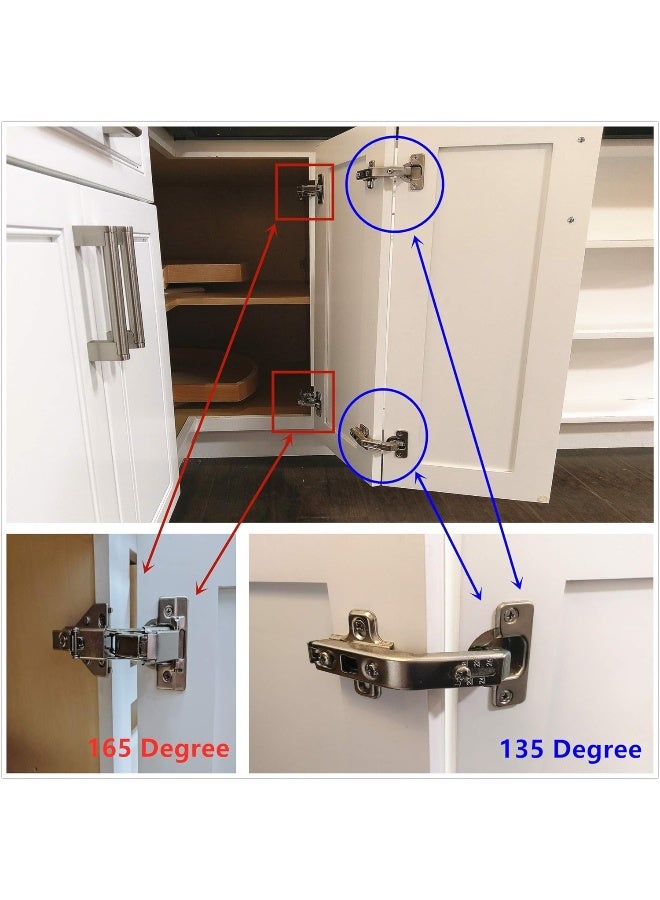 Elysian 1 Pieces Lazy Susan Hinge Face Frame Plate For Folded Door Kitchen Cabinet Corner Door Hinges Metal Lazy Susan Cabinet Corner Hardware Cabinet Door Hinges Corner Cabinet Replacement 135 Degree Open  - Image 3