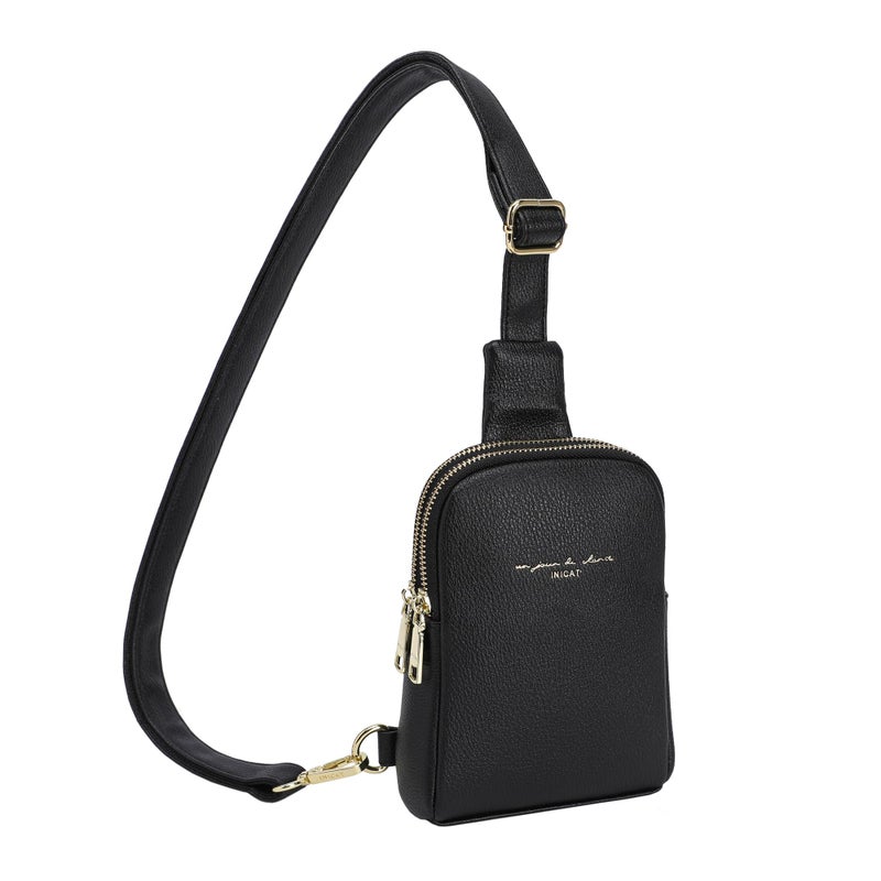 INICAT Small Sling Bag for Women Everyday & Travel Crossbody Bags Lightweight Cross Body Purses Vegan Leather(Black) - Image 1