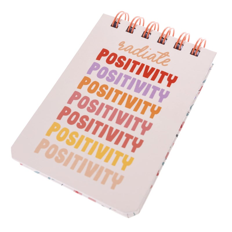 Graphique Petite Wiro Notepad - Positivity Design - 3.5"x 5.5", 200 Lined Pages, Custom Interior and Spiral Bound Top - Perfect for Leaving Messages and Taking Notes - Image 3
