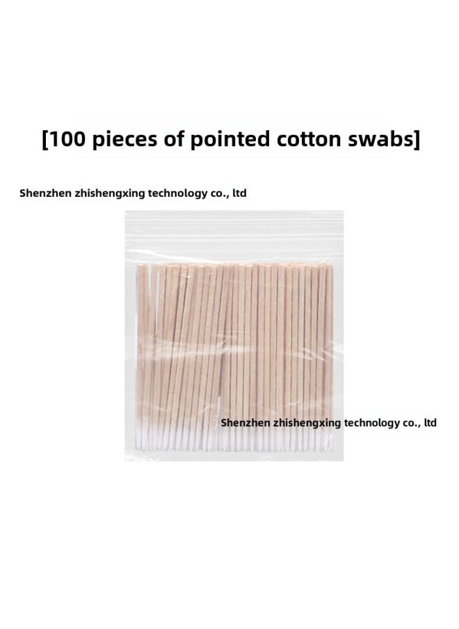 Generic Wireless Bluetooth Earphone Cleaning Brush AirPods Charging Case Cleaning Tool Cotton Swab Earphone Gap Cleaner Customizable-Color:Pointed Cotton Swabs (100)  - Image 1