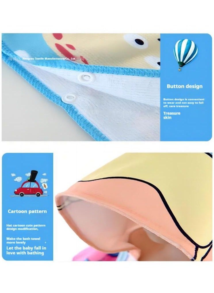 Baby Hooded Towel with Unique Animal Design Ultra Soft Thick Cotton Bath Towel for Newborn Highly Absorbent Bathrobe Blanket Toddlers Shower Gifts for Newborns or Adolescents - Image 4