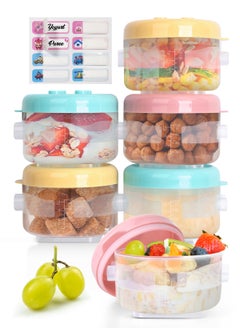 URbazaar 6 PCS Baby Food Containers Stackable Baby Food Storage Containers with Lids,Baby Food Jars for Snack,Puree,Freezer Safe,Easy Storage&Freshness,Microwavable,BPA Free  - Image 1