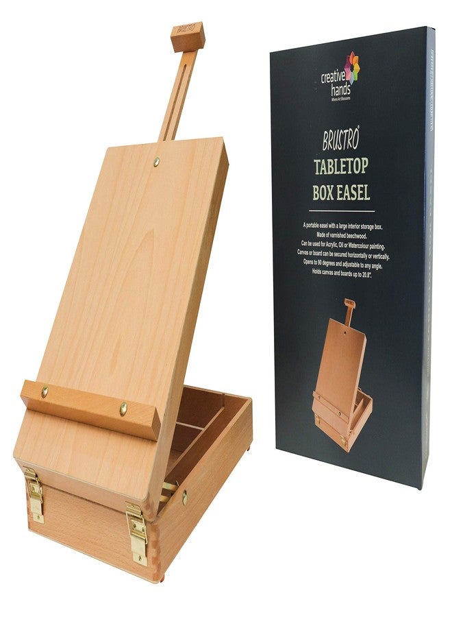 Brustro Artists Tabletop Portable Wooden Box Easel, Canvas Holds Upto 20.8" (Inches) - Image 1