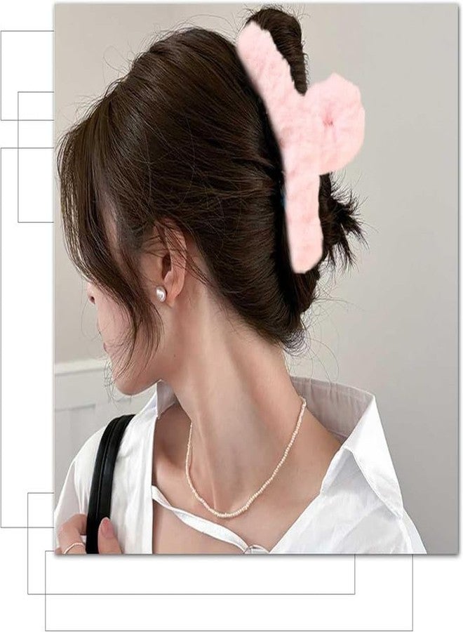 YANWENX 6 Pcs Large Hair Claw Clips for Women - Plush Non-Slip Hair Clips, Strong Hold Claws for Thick, Thin, Curly & Long Hair, Stylish Hair Accessories_T Shape - Image 4