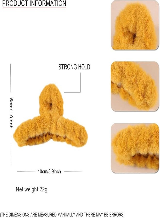 YANWENX 6 Pcs Large Hair Claw Clips for Women - Plush Non-Slip Hair Clips, Strong Hold Claws for Thick, Thin, Curly & Long Hair, Stylish Hair Accessories_T Shape - Image 2