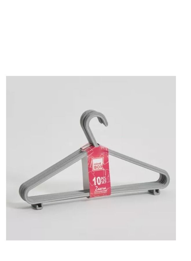 هوم بوكس مجموعة علاقات ملابس سبيكترا زارا من 10 قطع فضي - Image 1