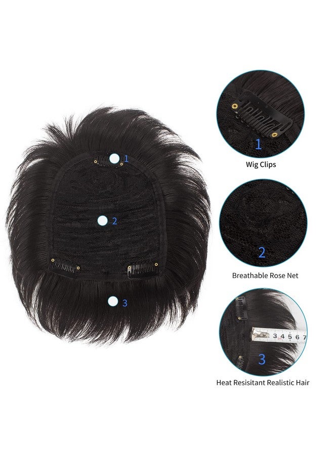 ويكين شعر مستعار قصير للرجال شعر مستعار علوي مشبك في وصلات شعر التاج قطعة شعر رجالي لتغطية فقدان الشعر الأبيض ملابس يومية - Image 5