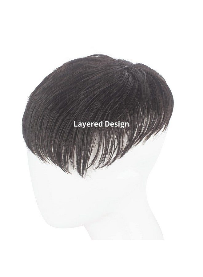 ويكين شعر مستعار قصير للرجال شعر مستعار علوي مشبك في وصلات شعر التاج قطعة شعر رجالي لتغطية فقدان الشعر الأبيض ملابس يومية - Image 3