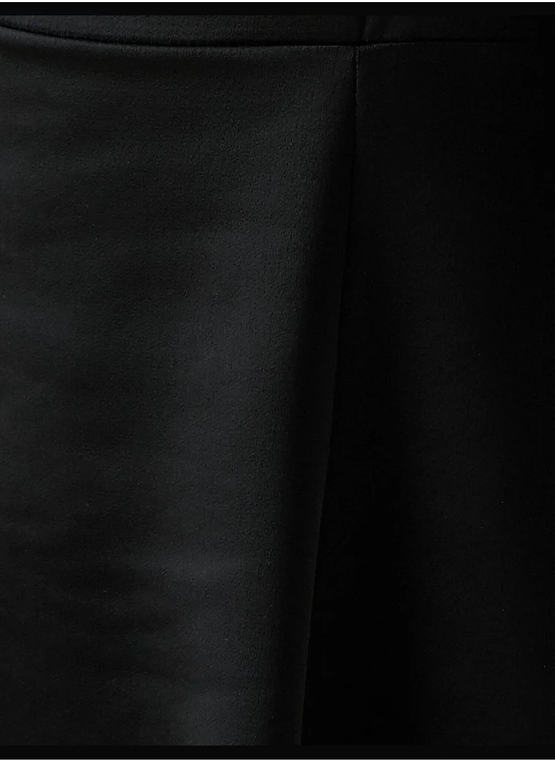 KOTON Balloon Sleeve U Neck Mini Dress