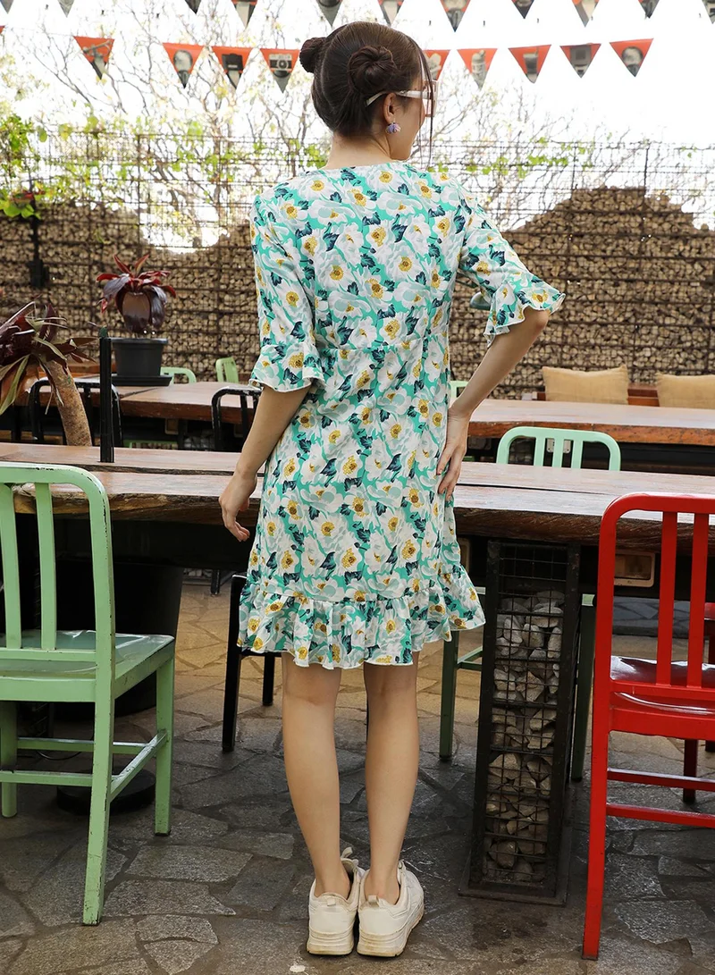 PINACOLADA Floral Ruffle Mini Dress
