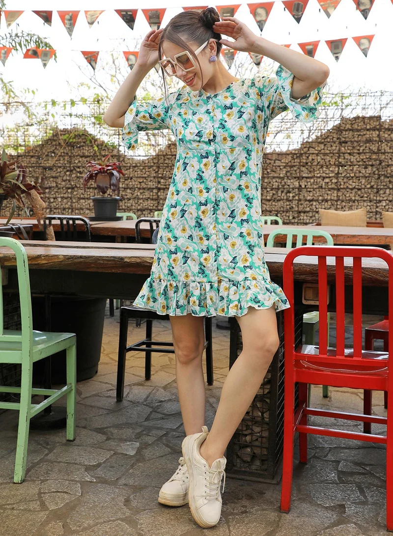 PINACOLADA Floral Ruffle Mini Dress