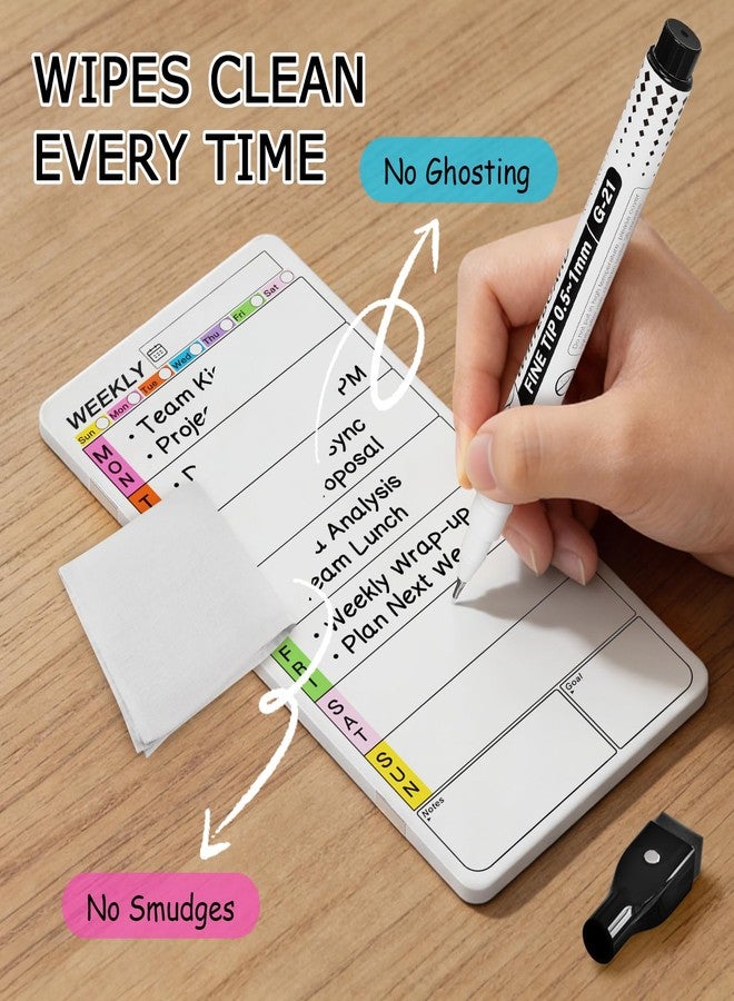 Bailkind Magnetic Monitor Memo Board, Dry Erase Whiteboard Weekly Planner and Daily to Do List Note Board Set for Monitor Side/Fridge/Home/School/Office with Markers - Image 3